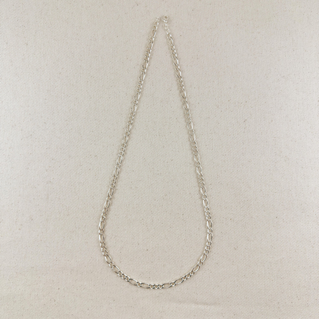 Sterling Silver Figaro 3x1x1 Chain 5.2mm