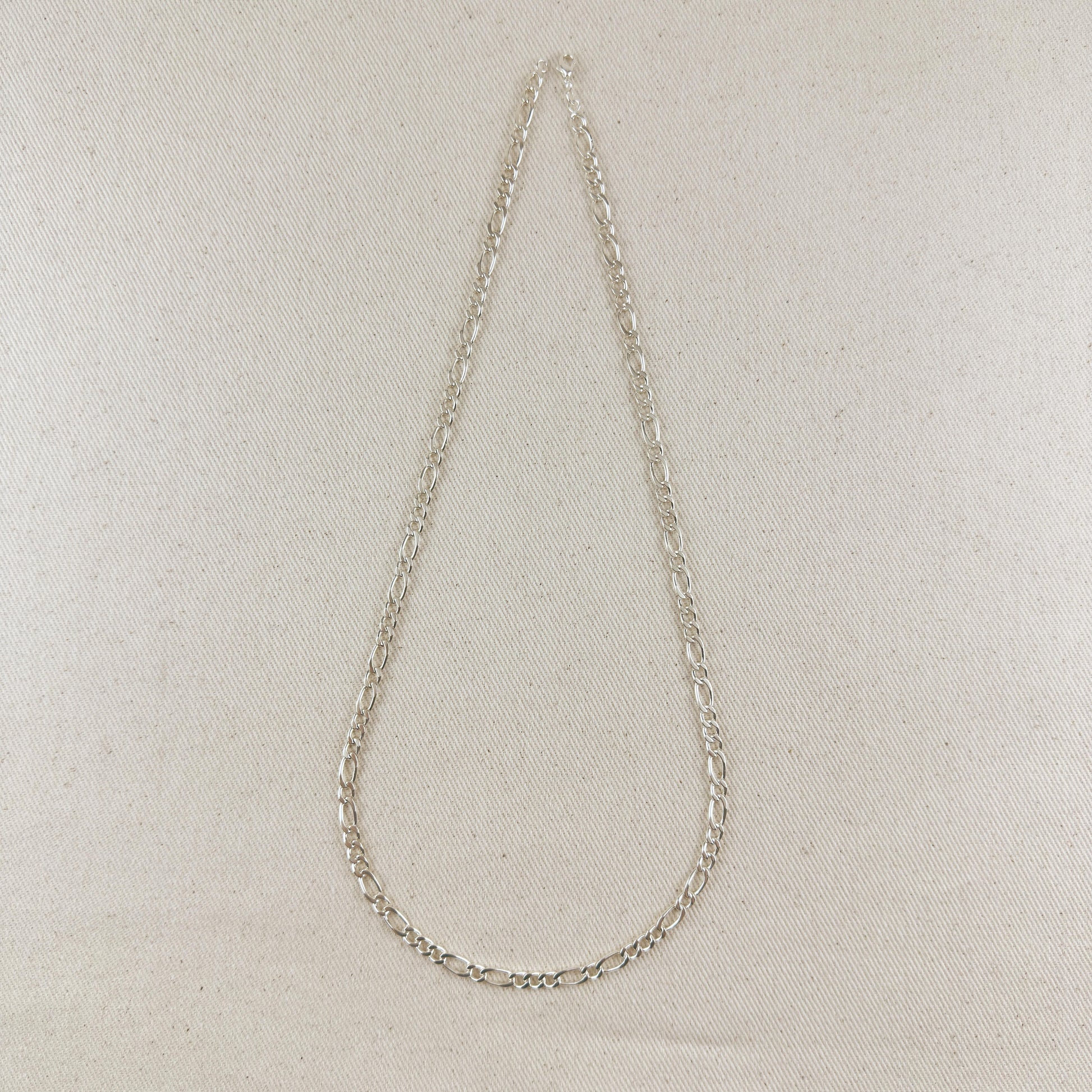 Sterling Silver Figaro 3x1x1 Chain 5.2mm
