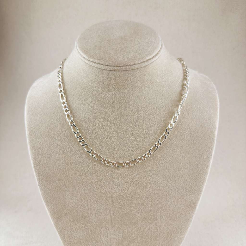Sterling Silver Figaro 3x1x1 Chain 5.2mm