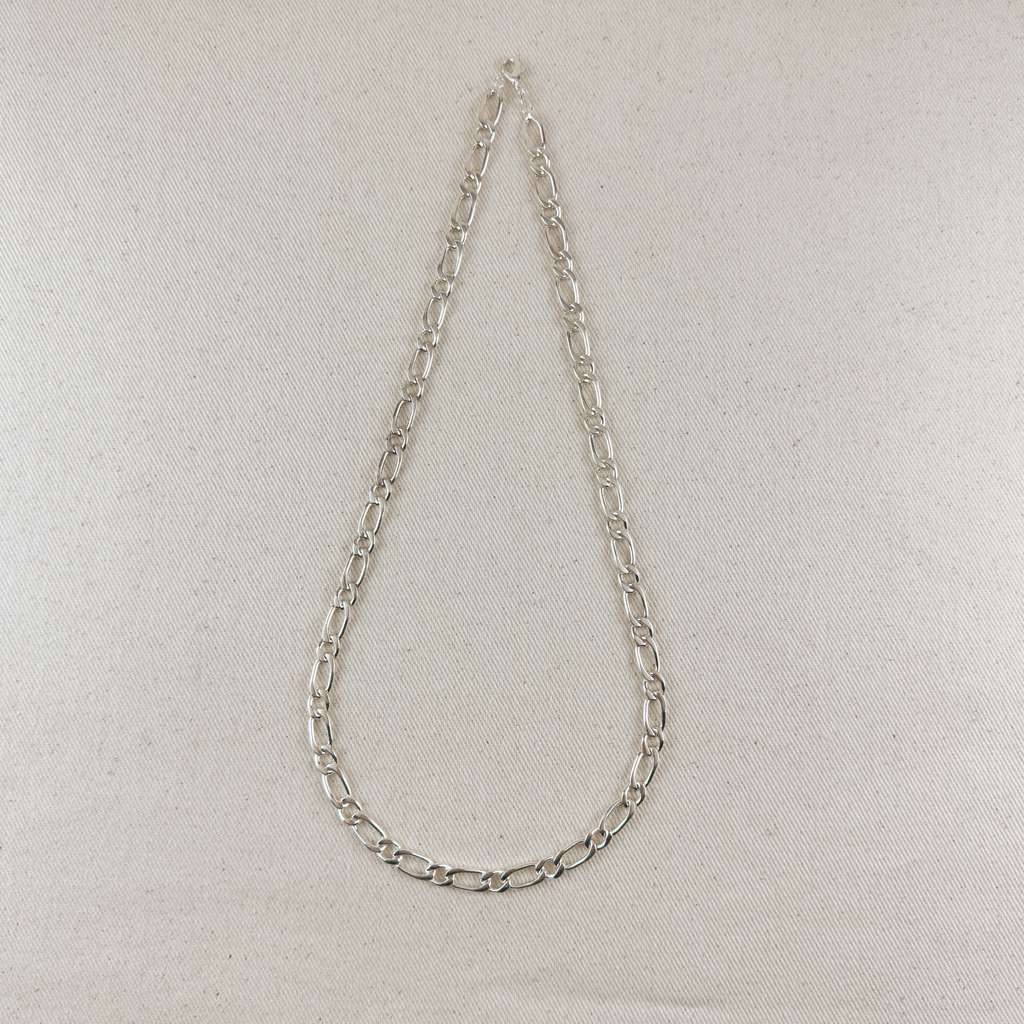 Sterling Silver Figaro 1x1  Chain 7.3mm