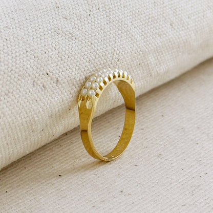 18k Gold Filled Double Pearl Ring