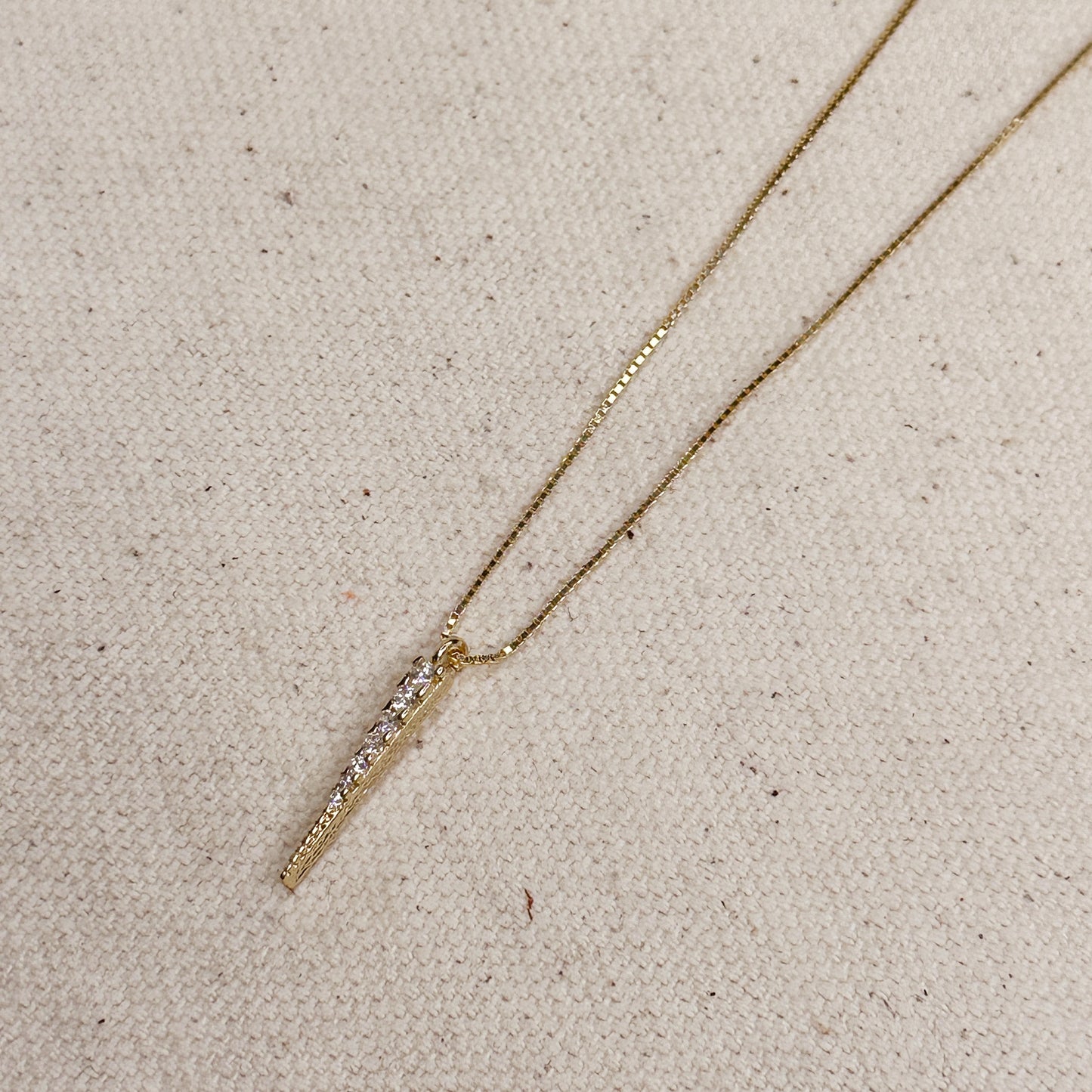 18k Gold Filled CZ Spear Necklace