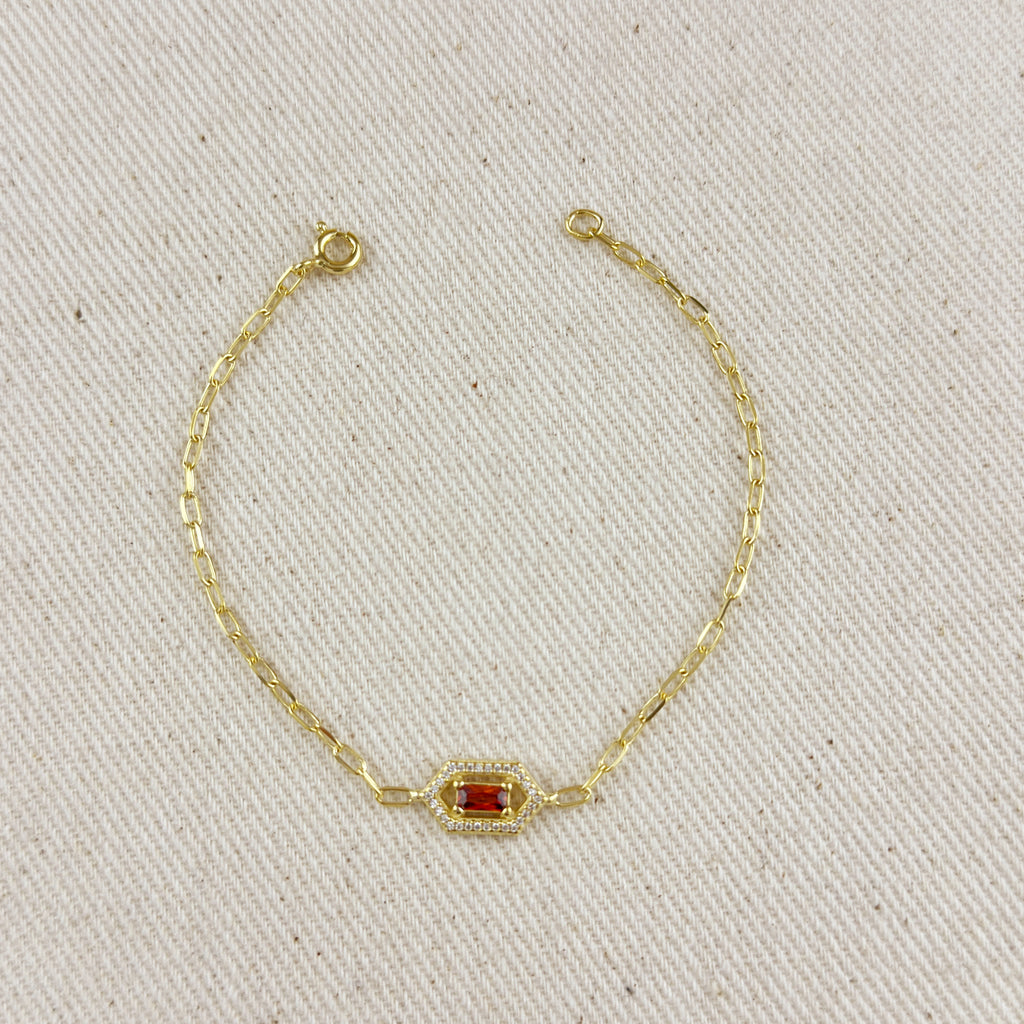 18k Gold Vermeil Fancy Birthstone Bracelet