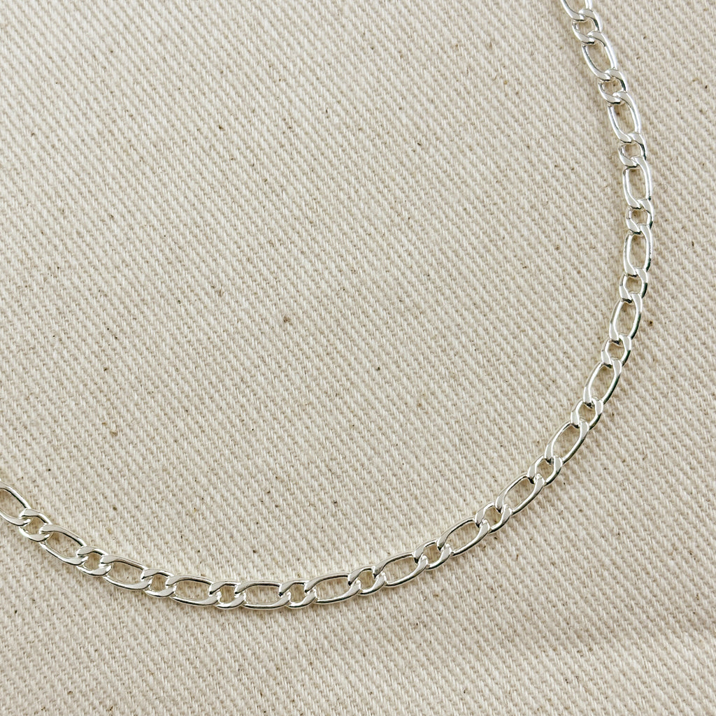 Sterling Silver Figaro 1x1 Chain 3.9mm