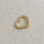 18k Gold Filled 19.5mm CZ Heart Carabiner Clasp