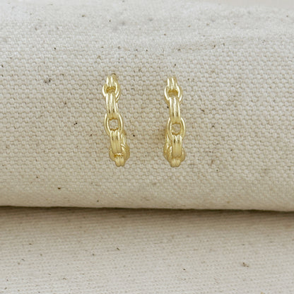 18k Gold Filled Chain C-Hoop Earrings