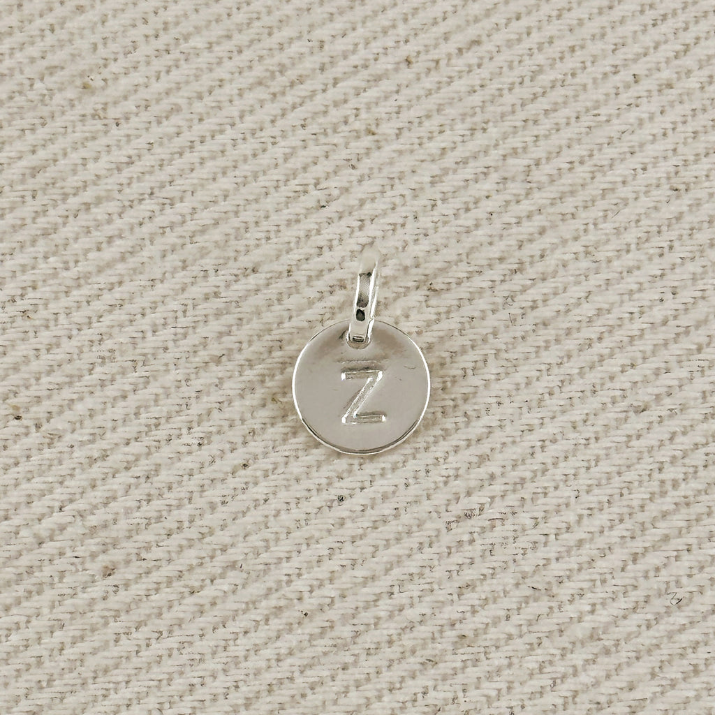 Silver Filled Stamped Tiny Initial Letter Charm