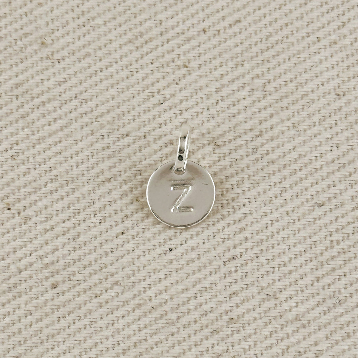 Silver Filled Stamped Tiny Initial Letter Charm