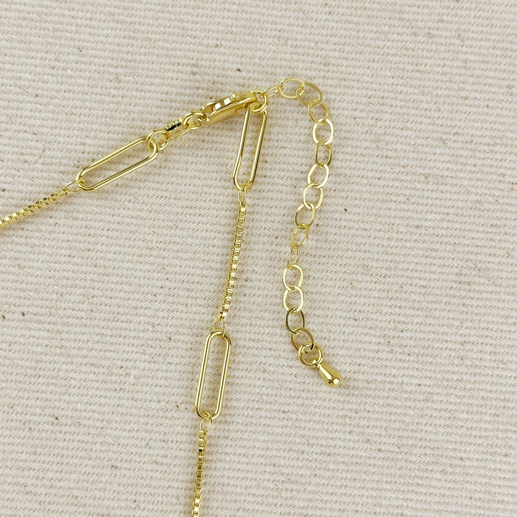 18k Gold Filled Paperclip & Box Chain Necklace