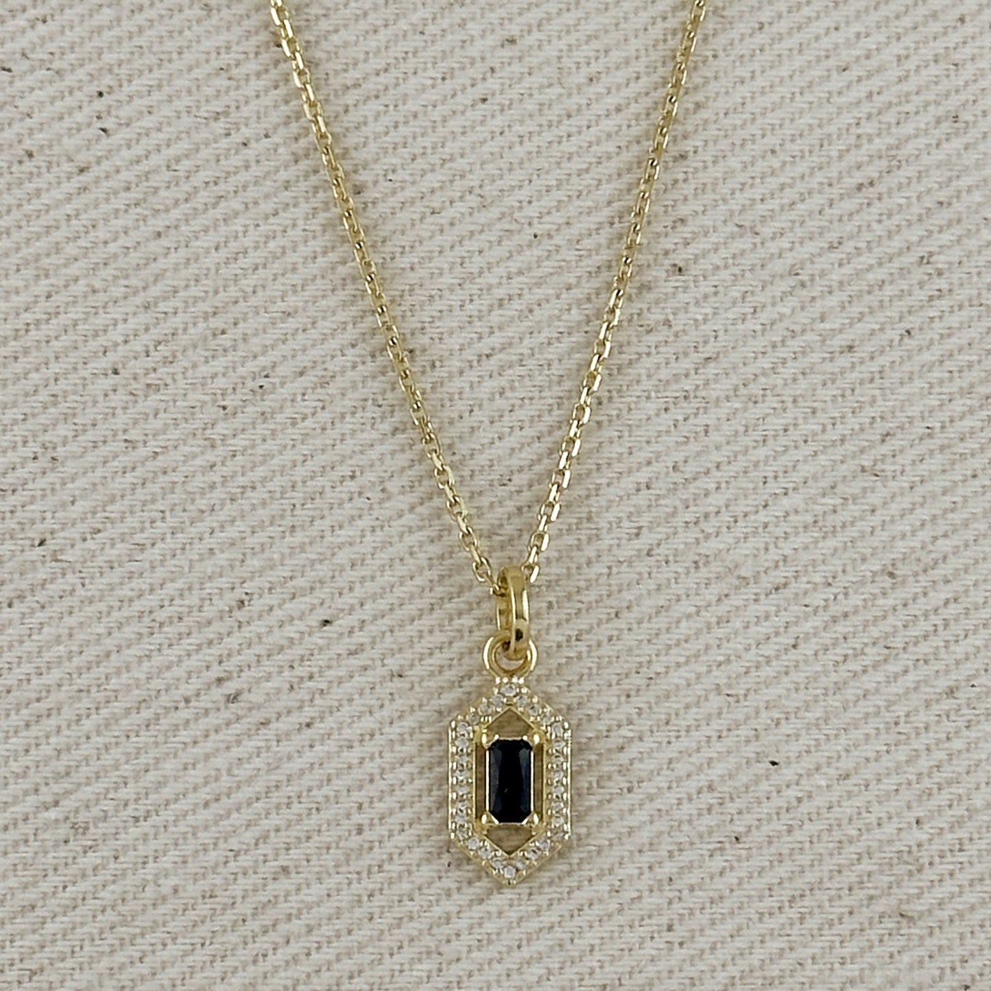 18k Gold Filled Fancy Baguette Pendant Necklace