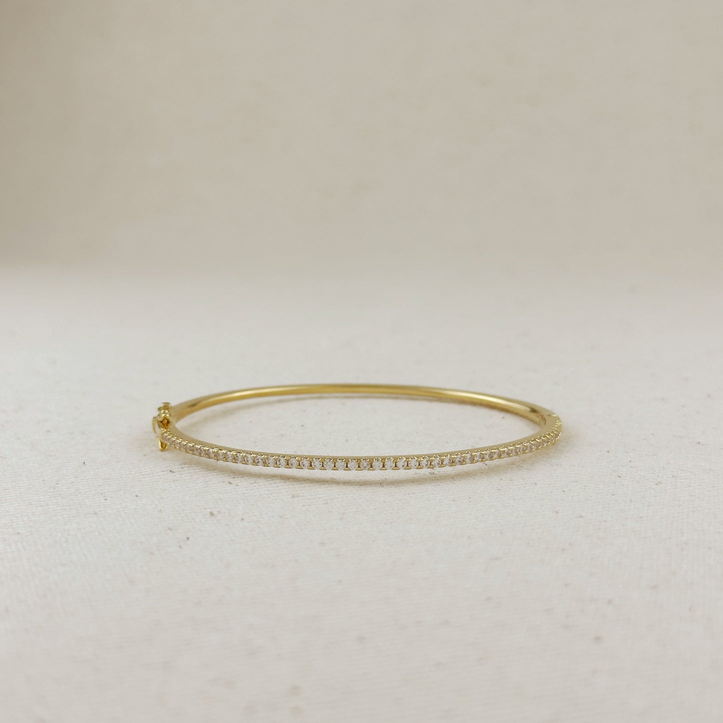 18k Gold Filled Thin Line CZ Bangle Bracelet