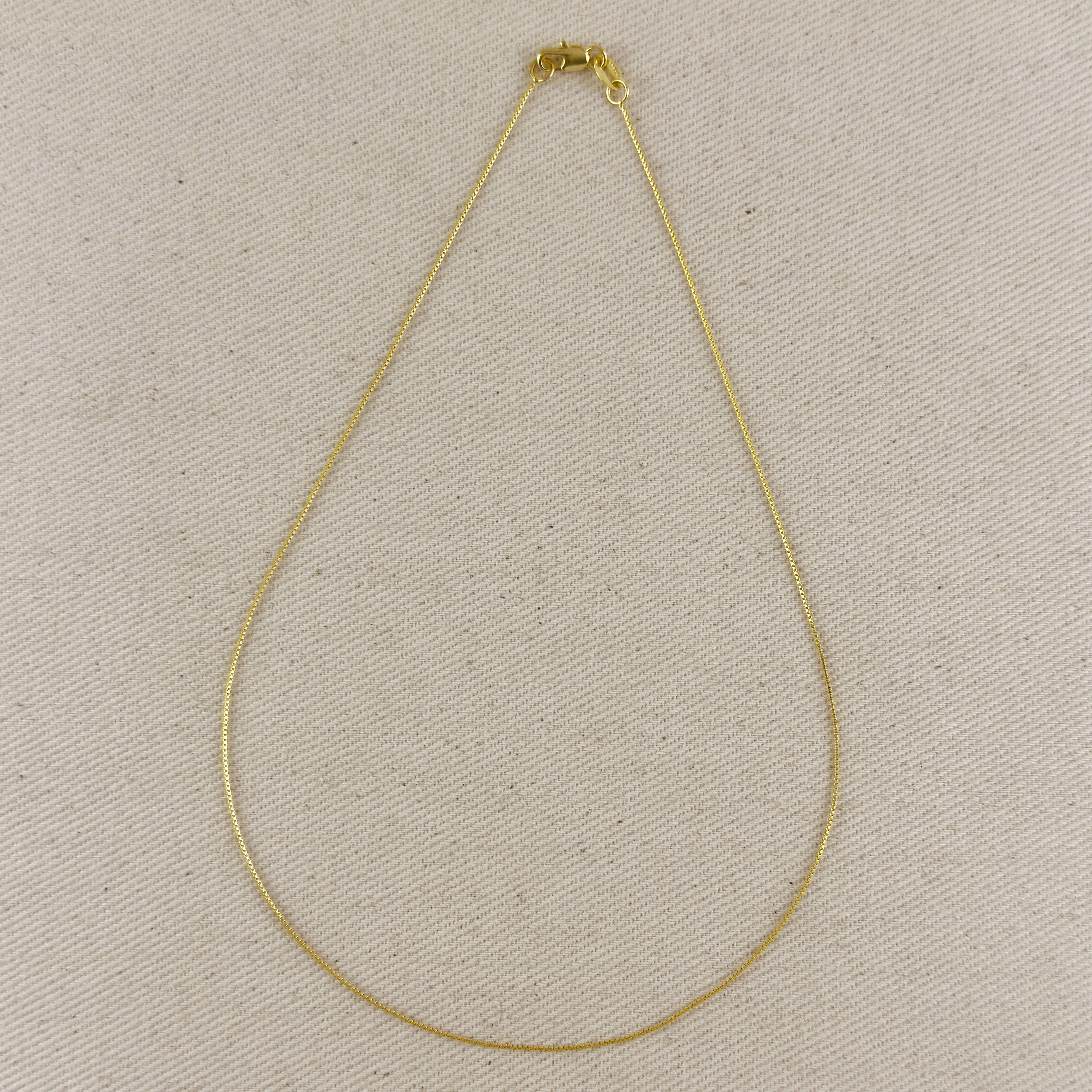 18k Gold Filled Box Chain 0.5mm Thick Gold Chain Components Jewelry ...