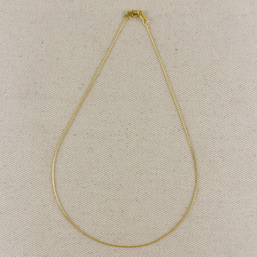 18k Gold Filled Diamond Cut Box Chain Very Thin 0.5mm