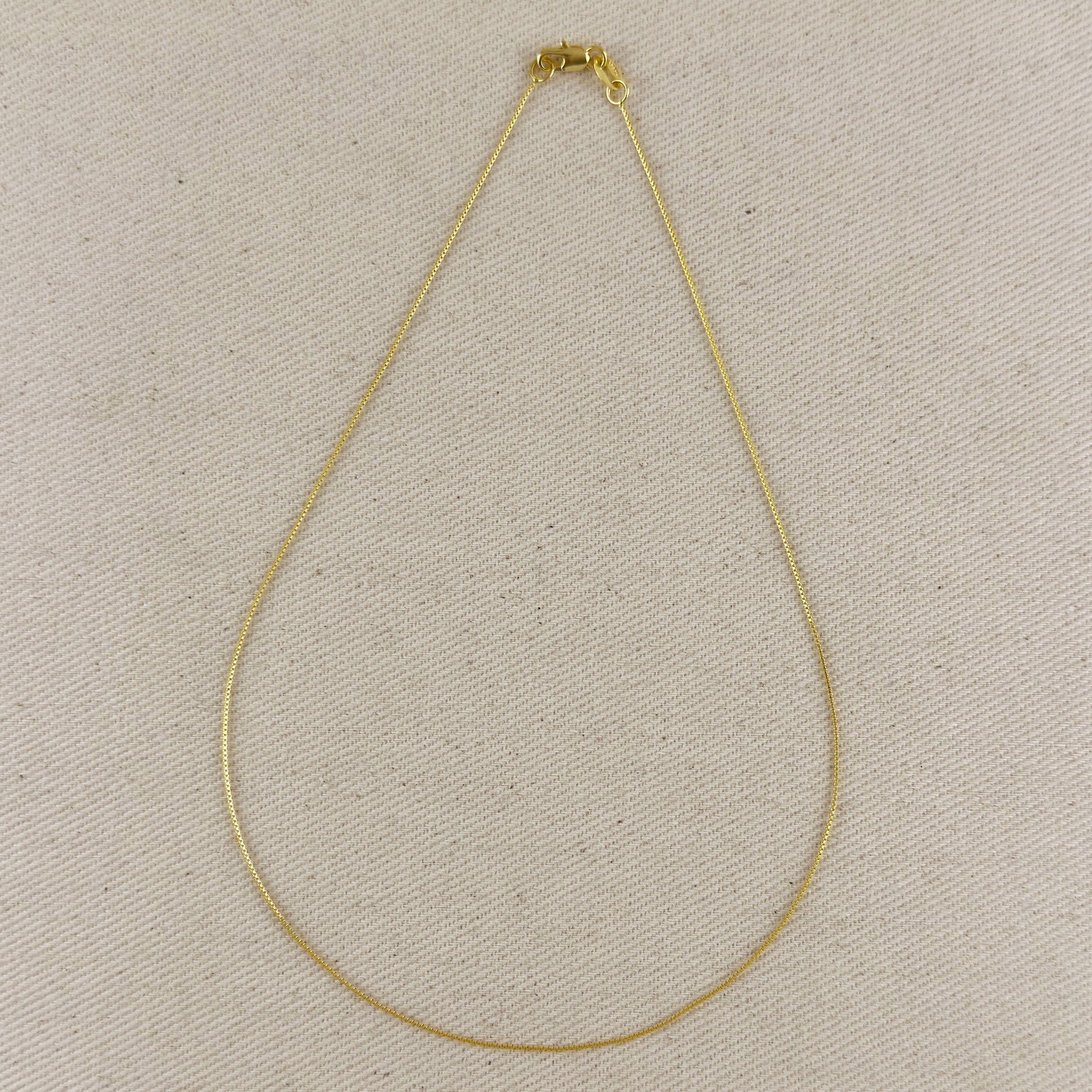 18k Gold Filled Diamond Cut Box Chain Very Thin 0.5mm