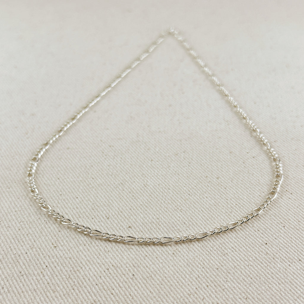 Sterling Silver Figaro 3x1 Chain 3.2mm
