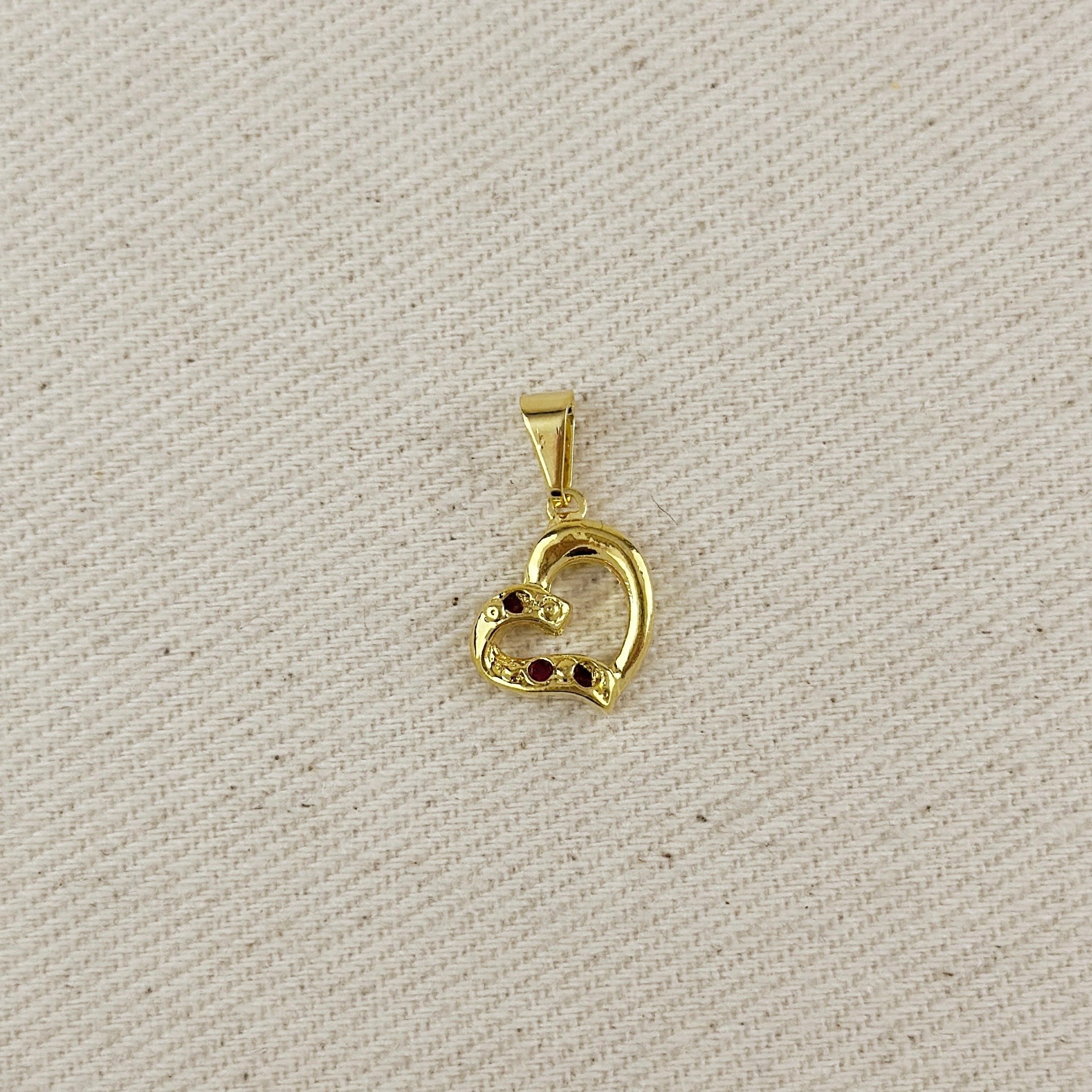 18k Gold Filled CZ Heart Pendant