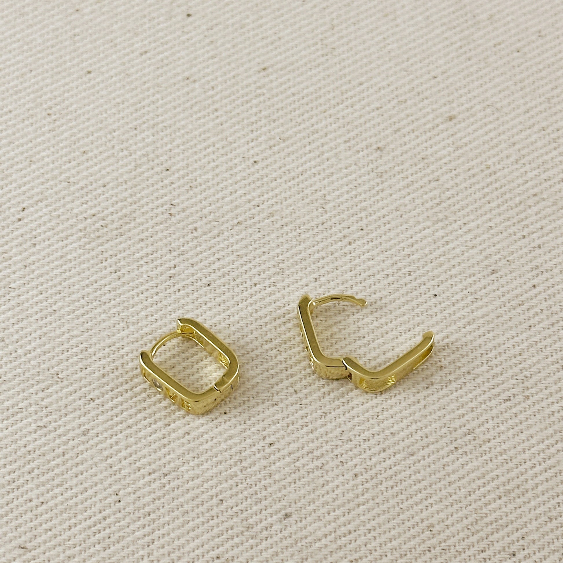 18k Gold Filled Love CZ Hoop Earrings