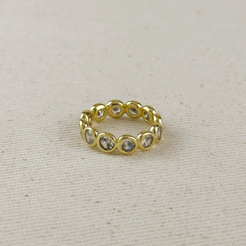 18k Gold Filled Bezel CZ Eternity Band Ring