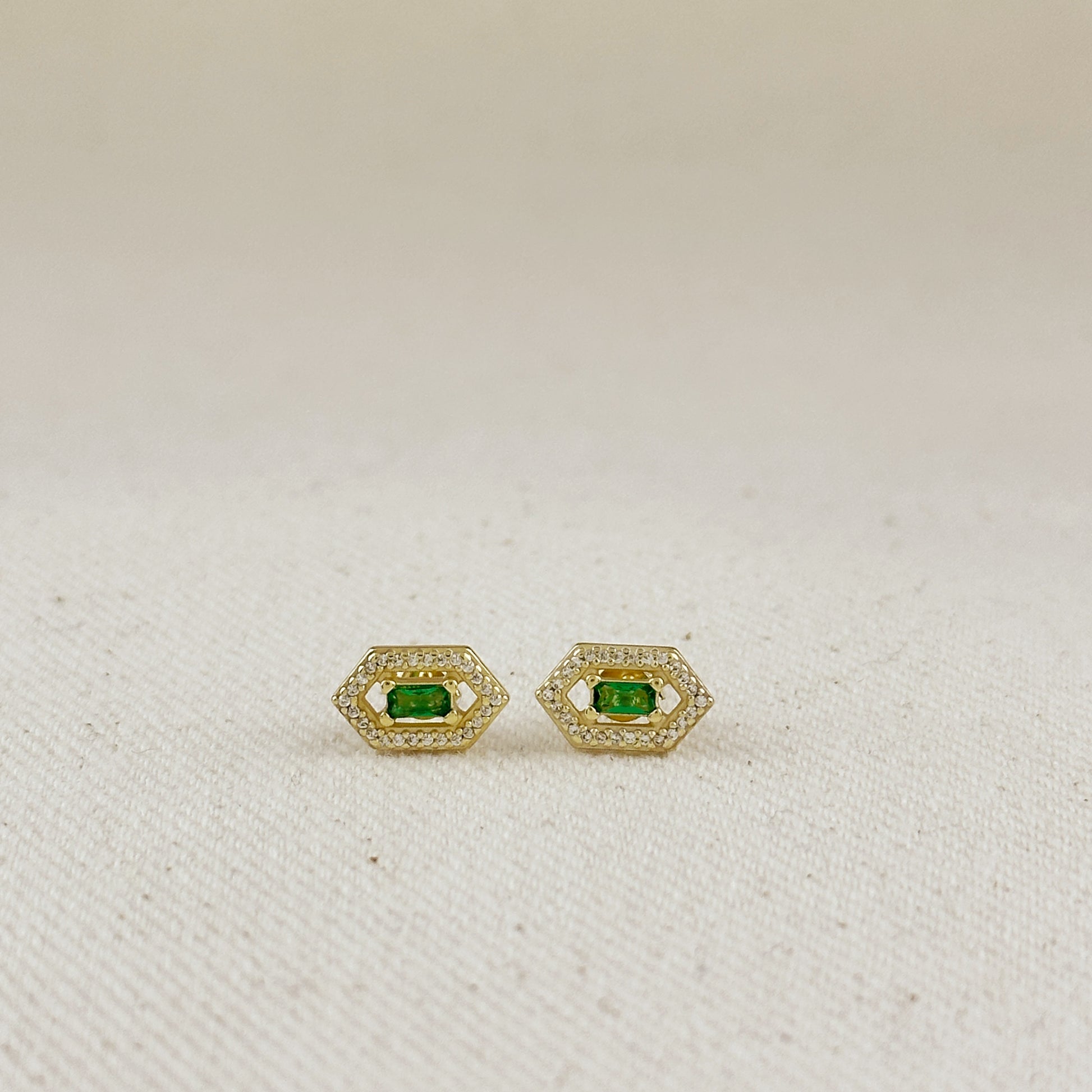 18k Gold Vermeil Fancy Birthstone Baguette Earrings