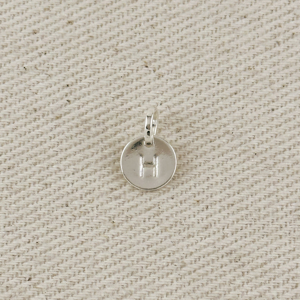Silver Filled Stamped Tiny Initial Letter Charm