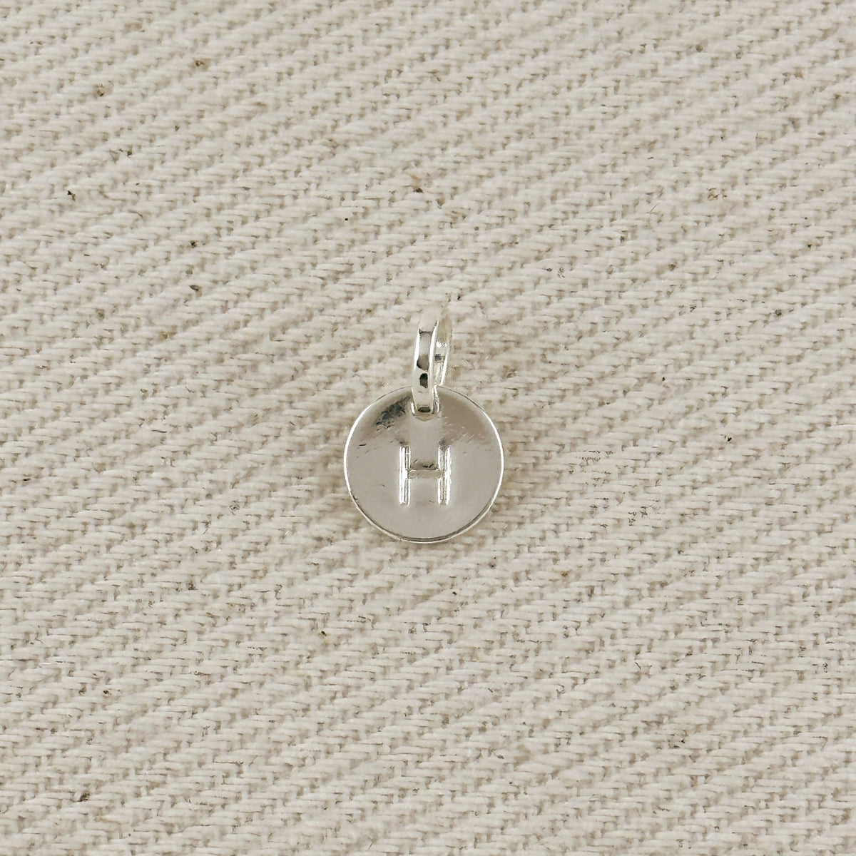 Silver Filled Stamped Tiny Initial Letter Charm