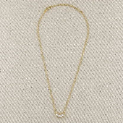 18k Gold Filled CZ Lotus Necklace