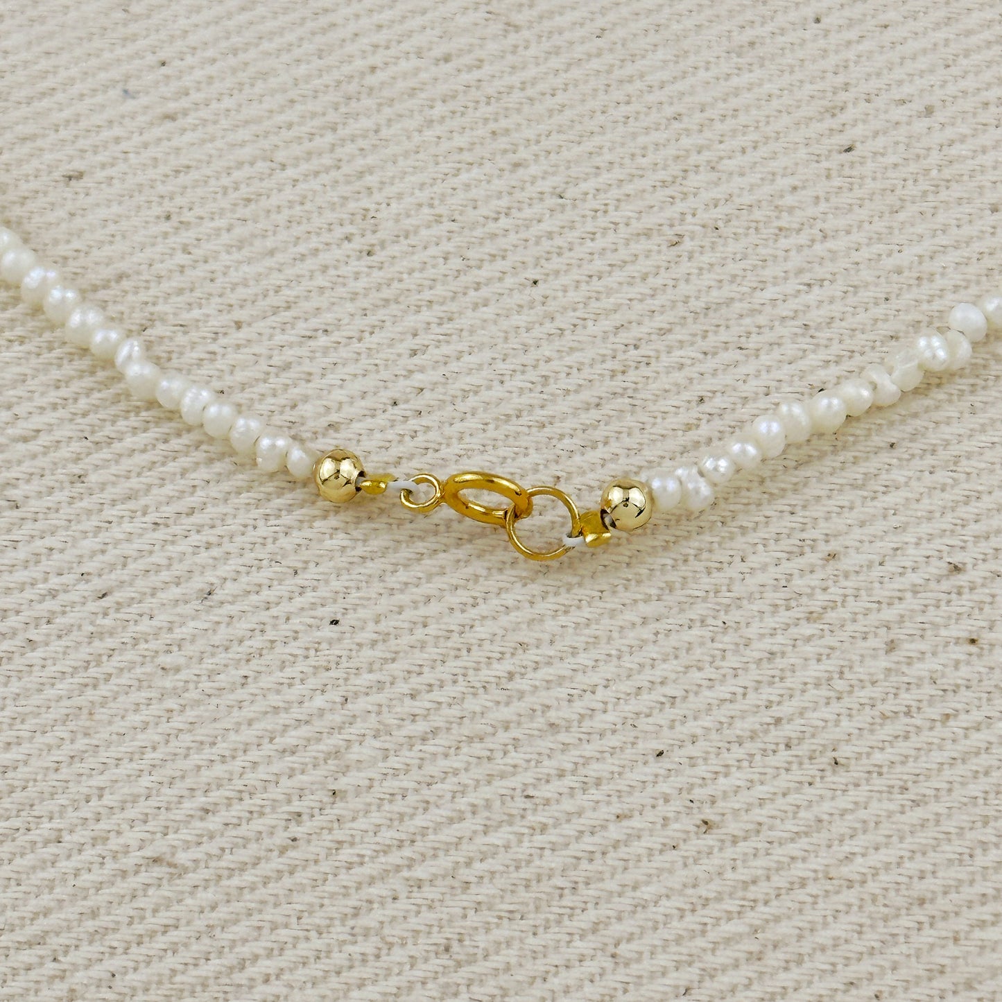 9k Gold Micro Fresh Water Pearls Necklace