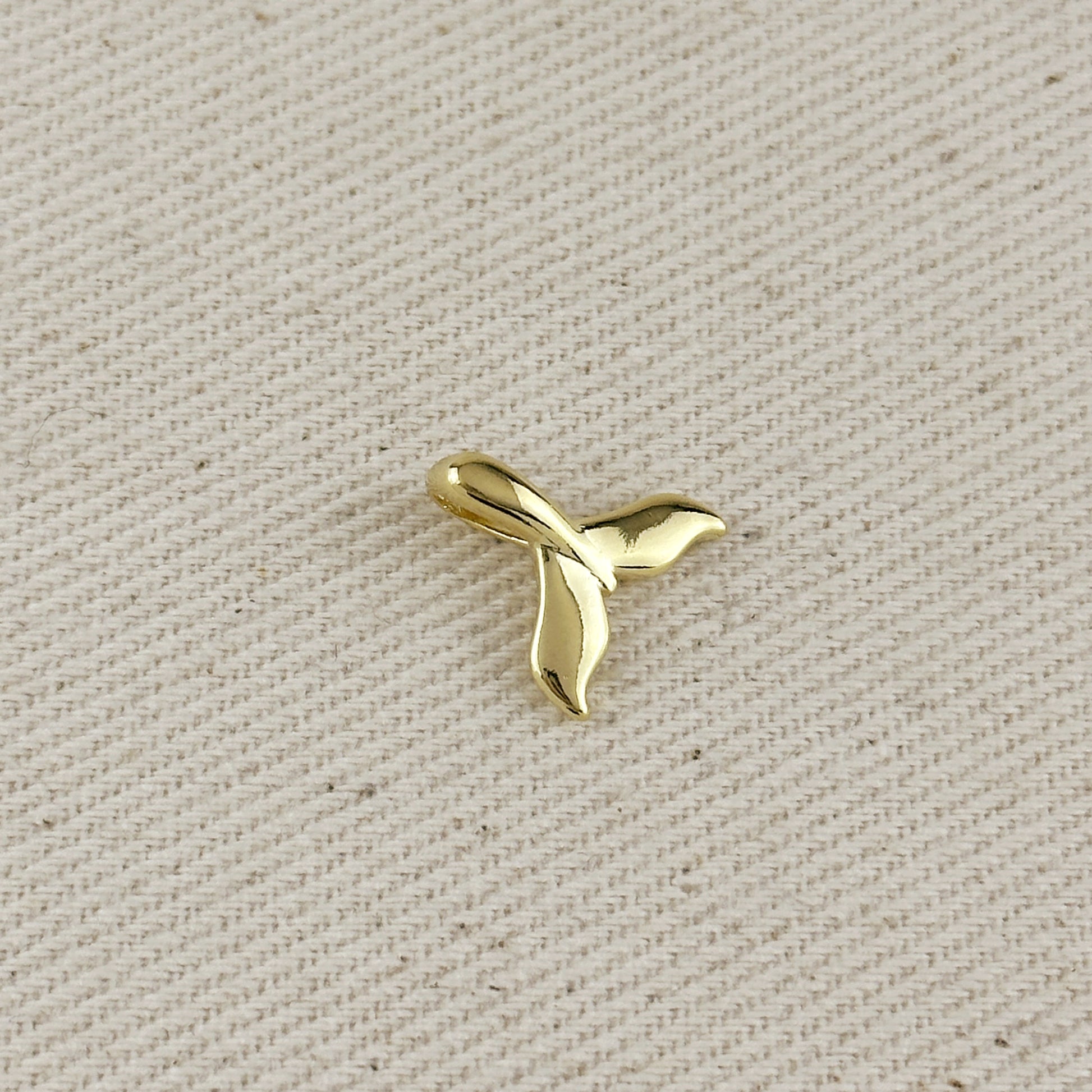 18k Gold Filled Whale Tail Charm