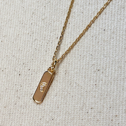 18k Gold Filled Moon Bar Charm