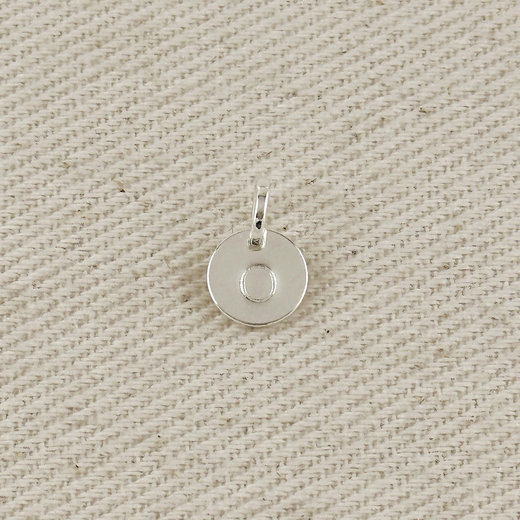 Silver Filled Stamped Tiny Initial Letter Charm