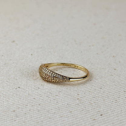 18k Gold Filled Mini CZ Dome Ring