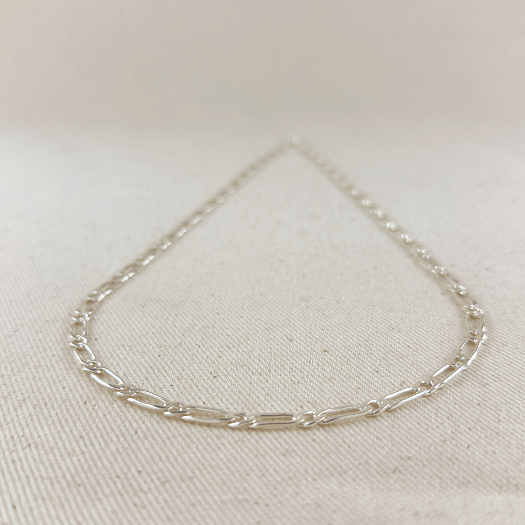 Sterling Silver Figaro 1x1 Chain - 4.7mm
