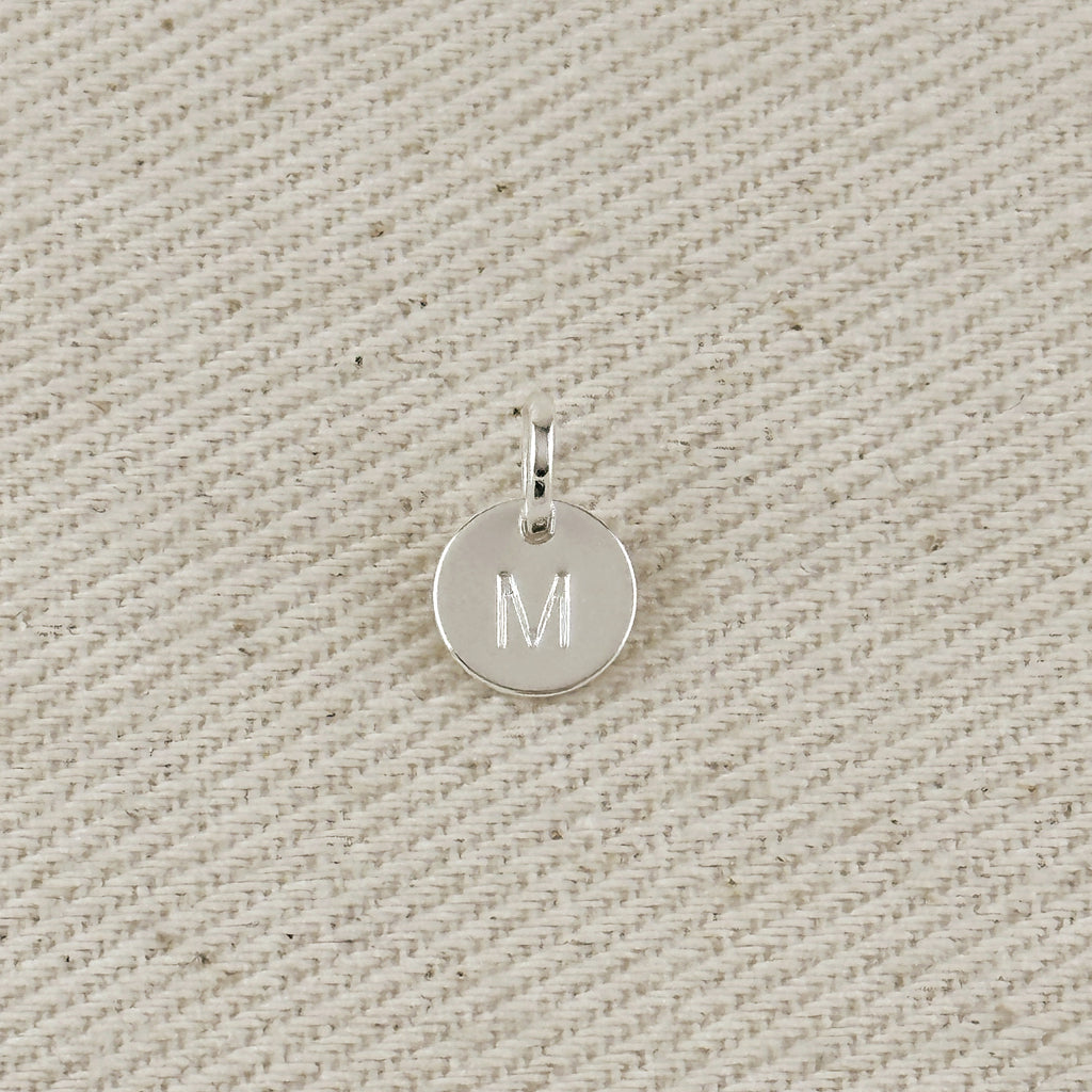 Silver Filled Stamped Tiny Initial Letter Charm