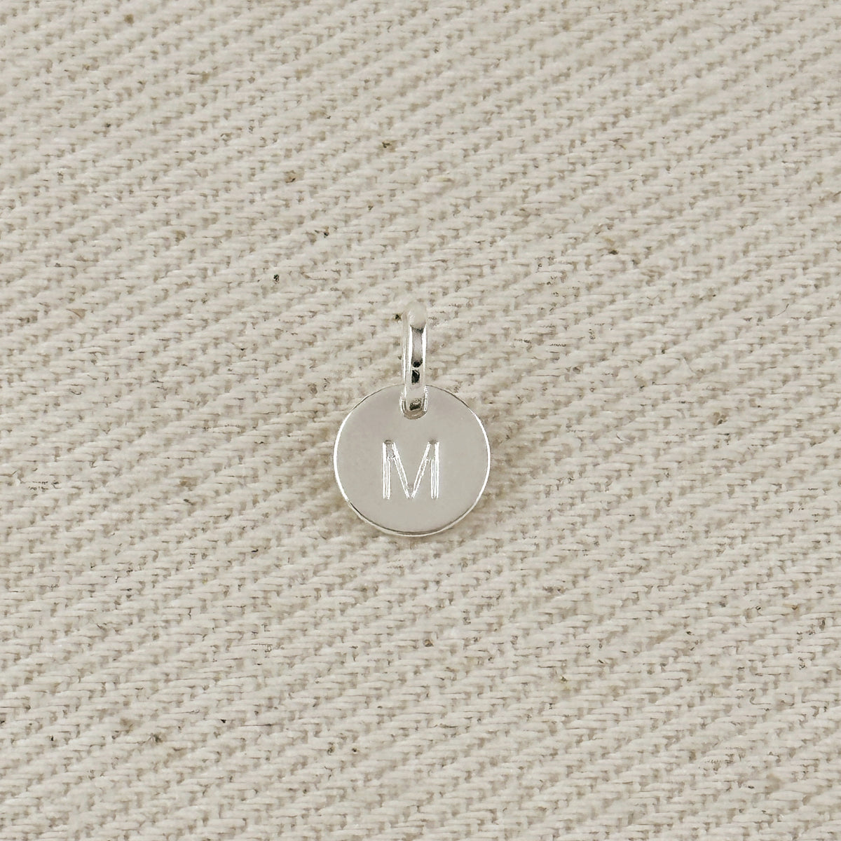 Silver Filled Stamped Tiny Initial Letter Charm