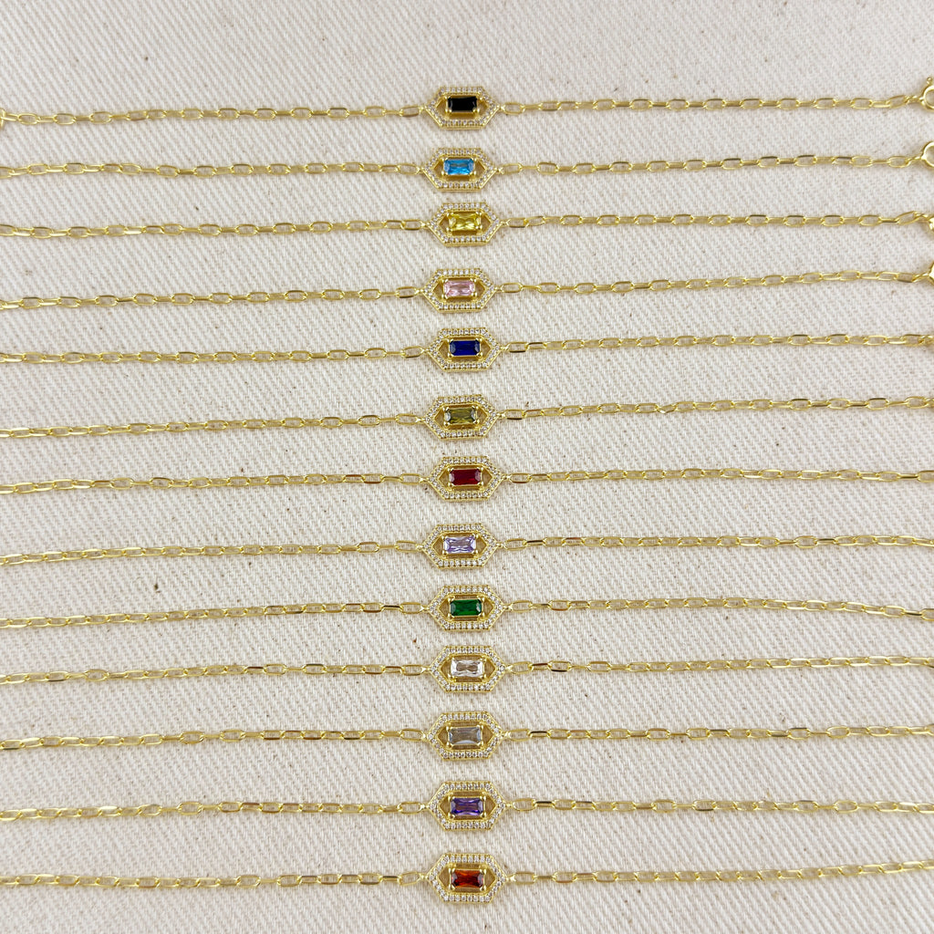 18k Gold Vermeil Fancy Birthstone Bracelet