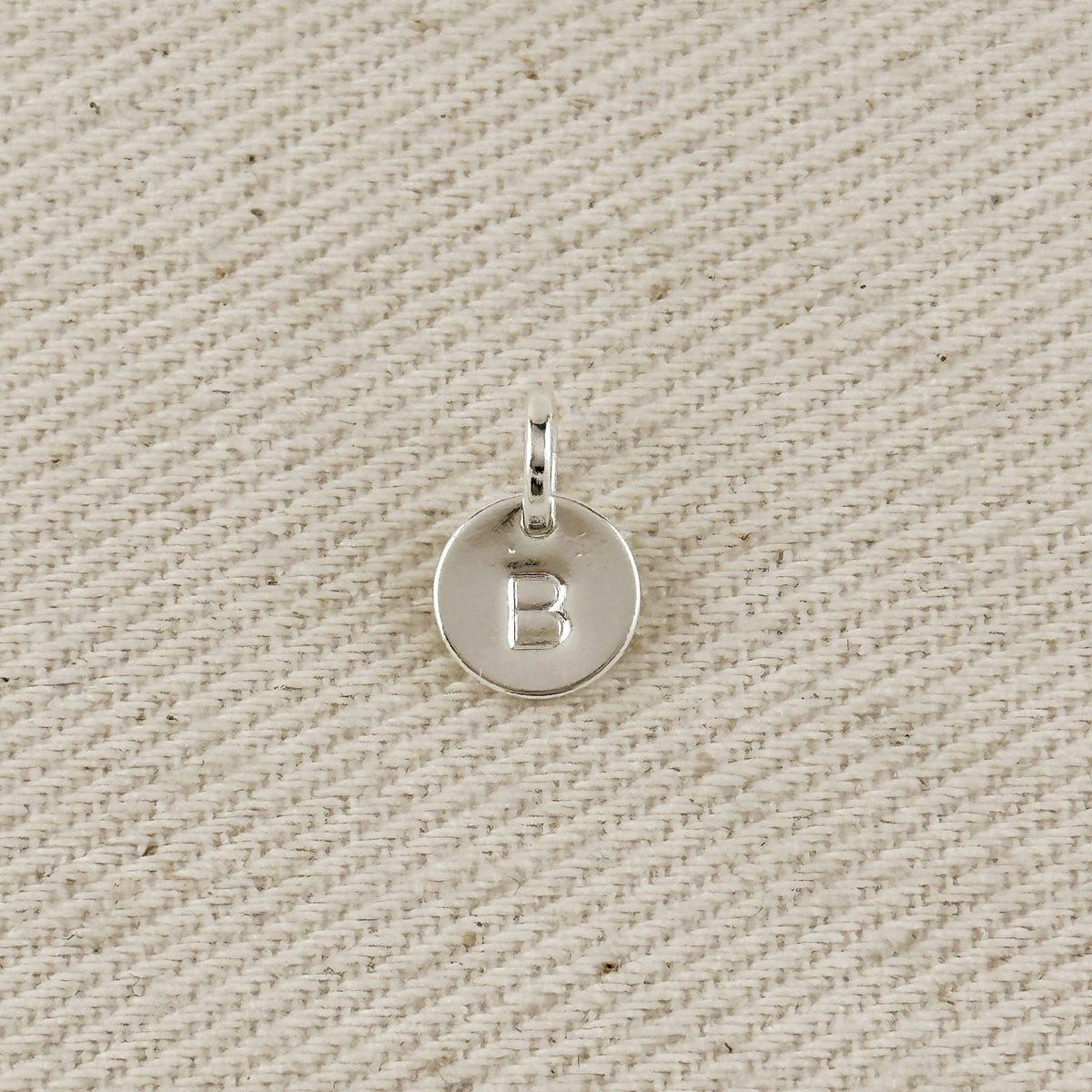 Silver Filled Stamped Tiny Initial Letter Charm