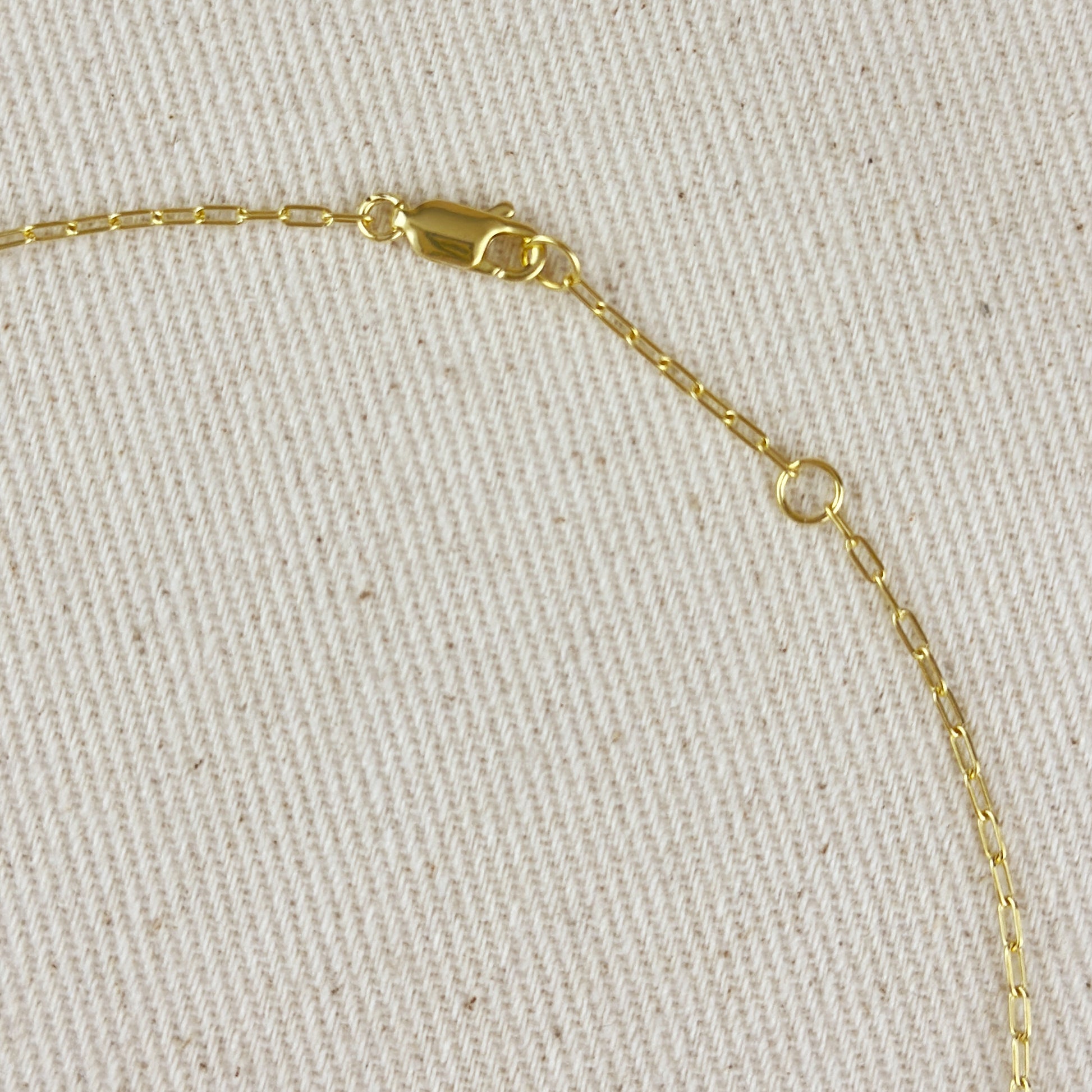 18K Gold Vermeil Bezel Princess Cut CZ Necklace