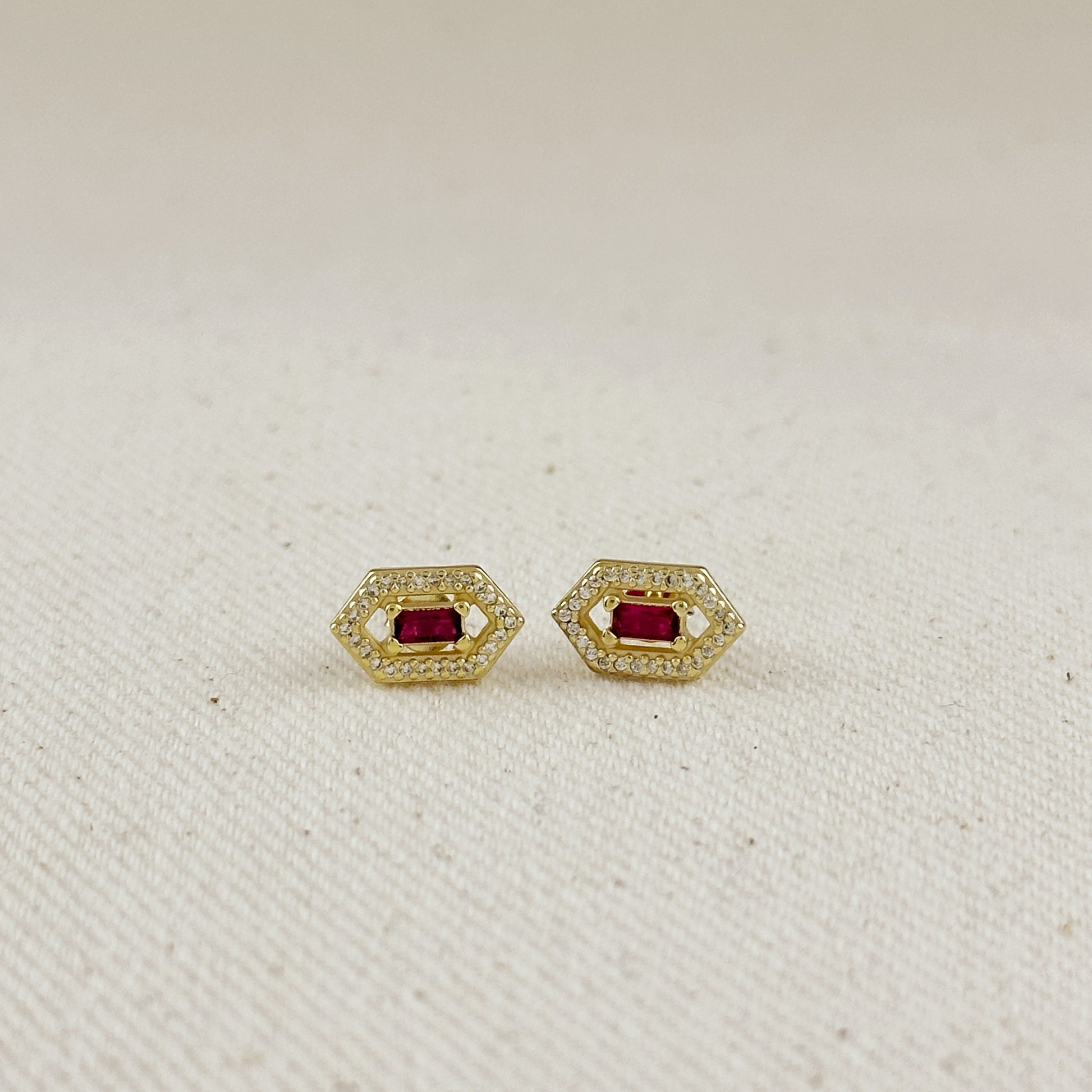18k Gold Vermeil Fancy Birthstone Baguette Earrings