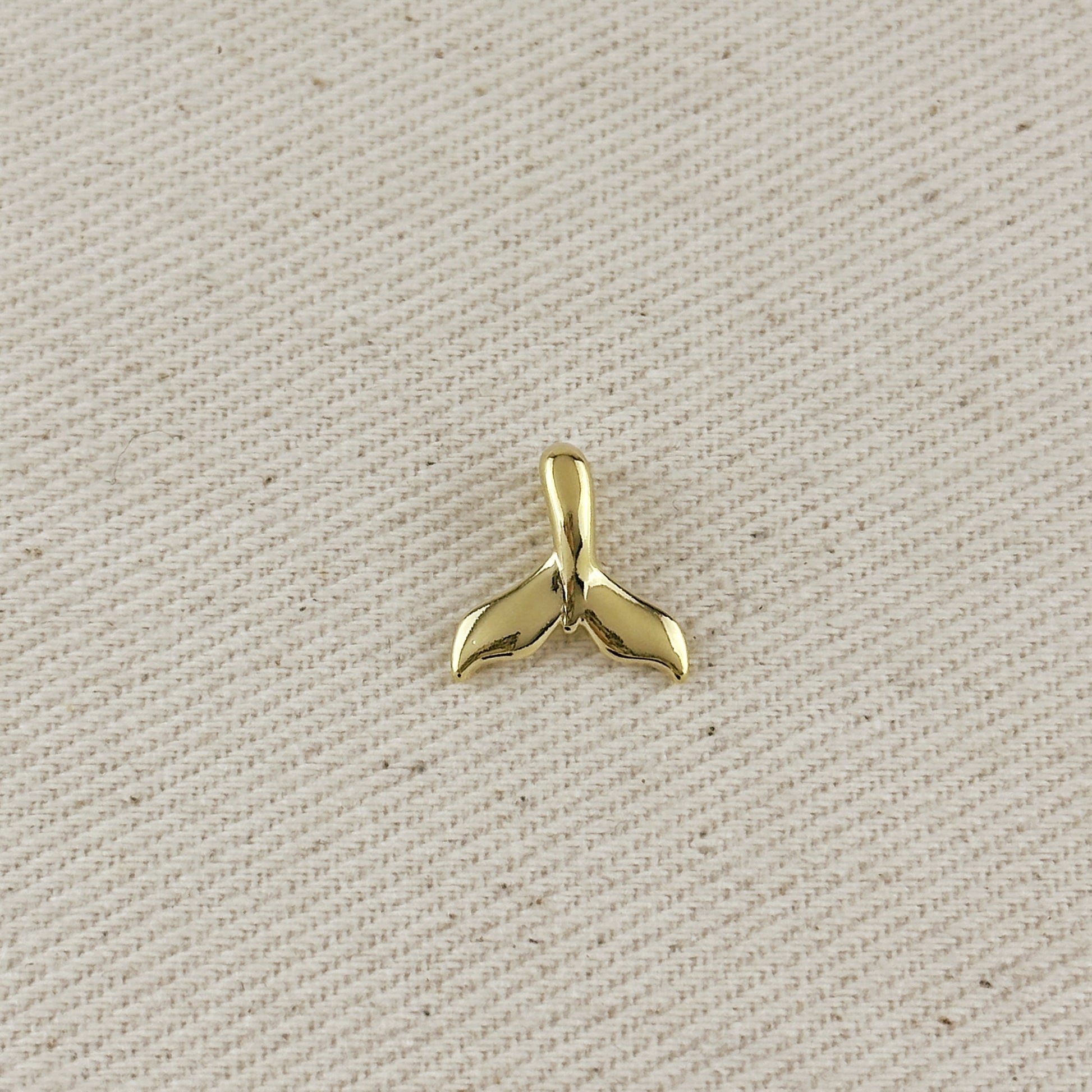 18k Gold Filled Whale Tail Charm