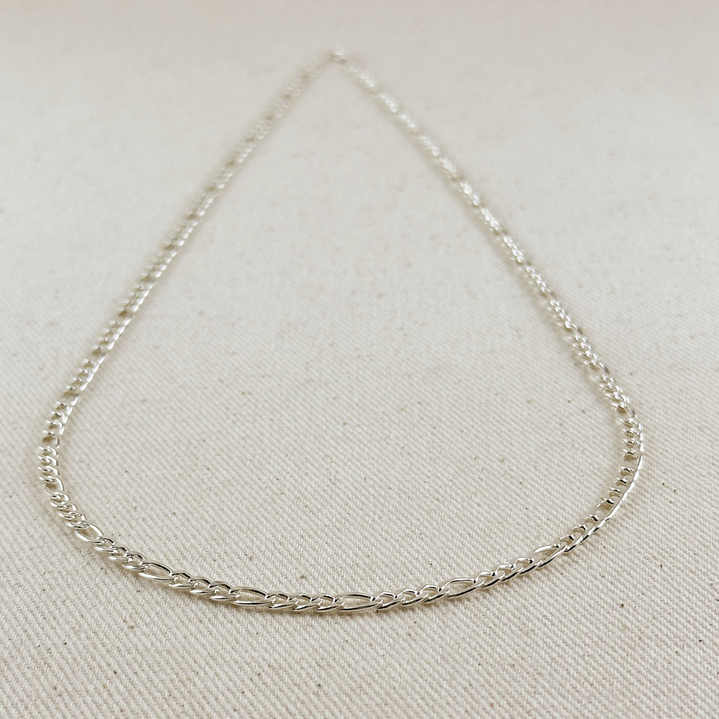 Sterling Silver Figaro 3x1 Chain 3.7mm