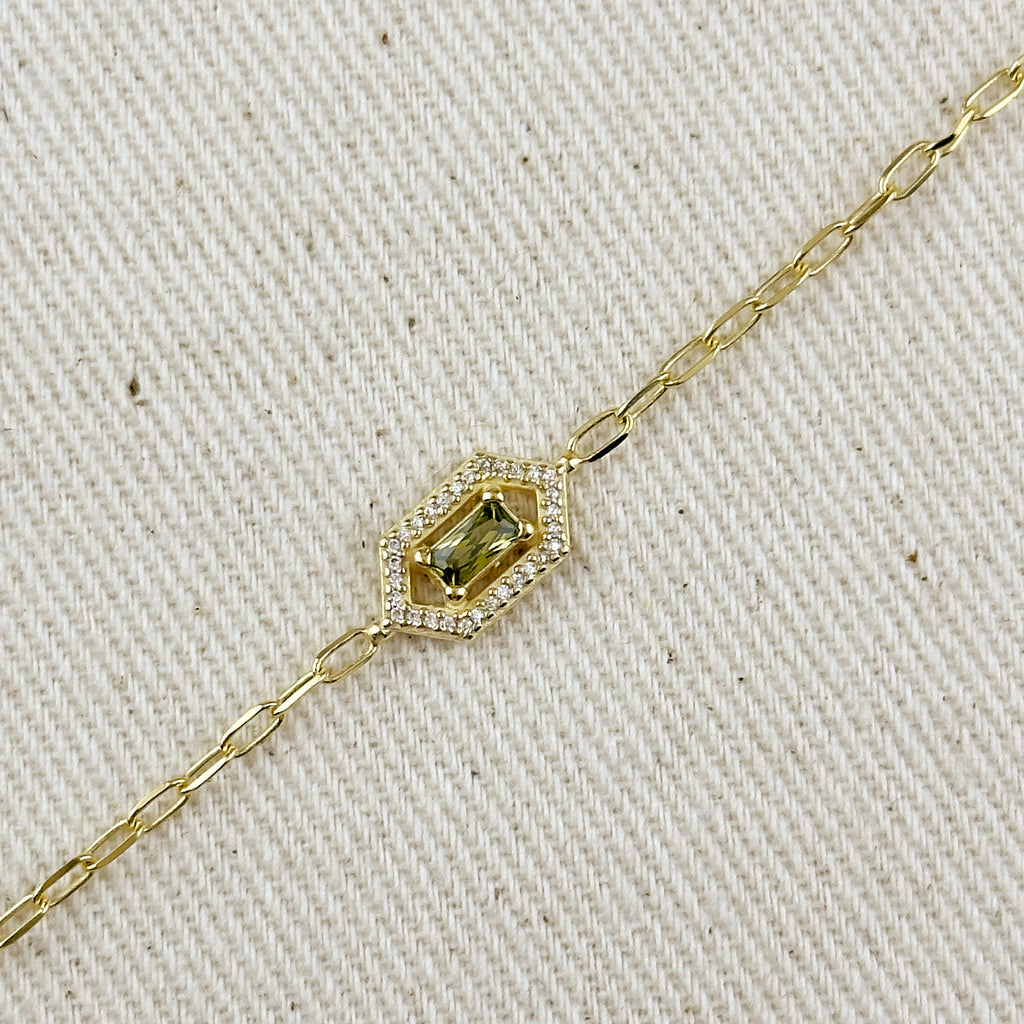 18k Gold Vermeil Fancy Birthstone Bracelet