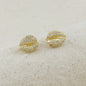 18k Gold Filled Cowrie CZ Stud Earrings