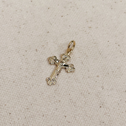 18k Gold Filled Delicate Crucifix Pendant