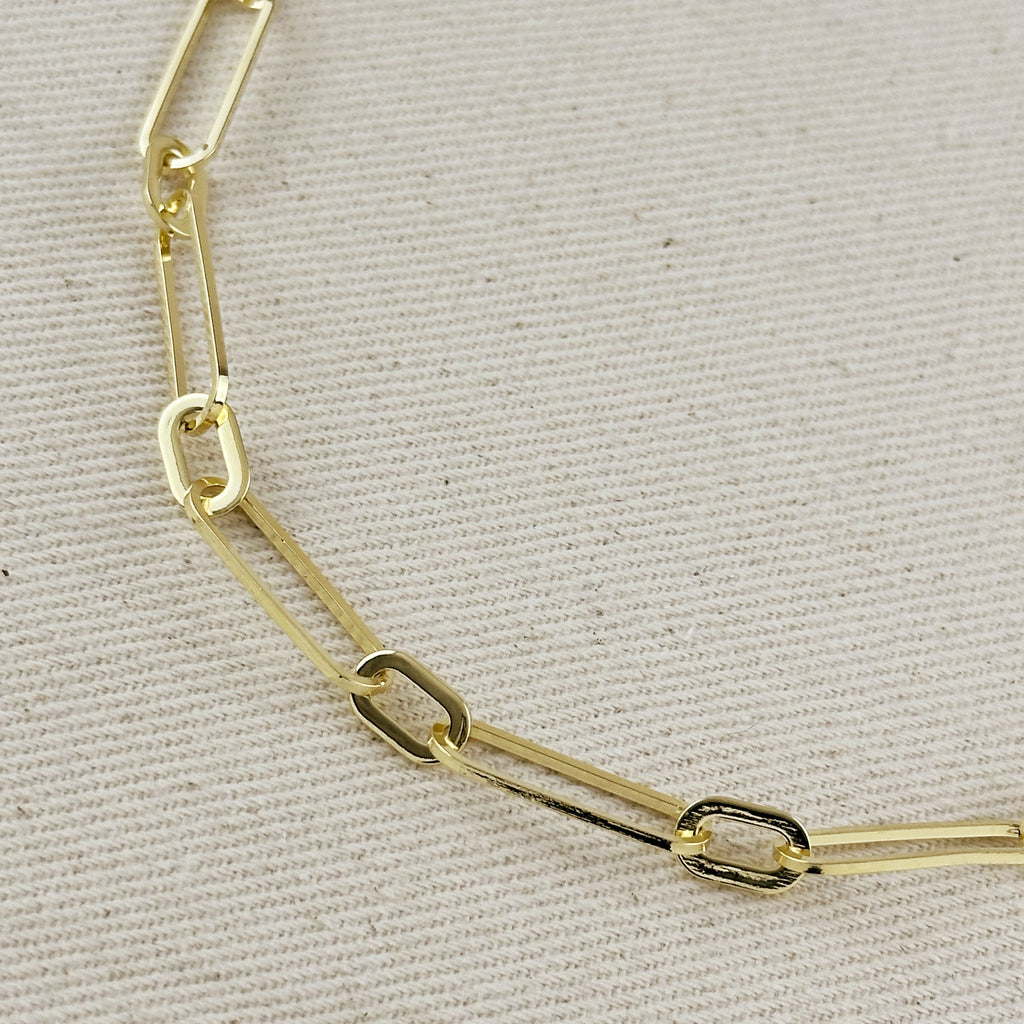 18k Gold Filled Oversized Paperclip Necklace