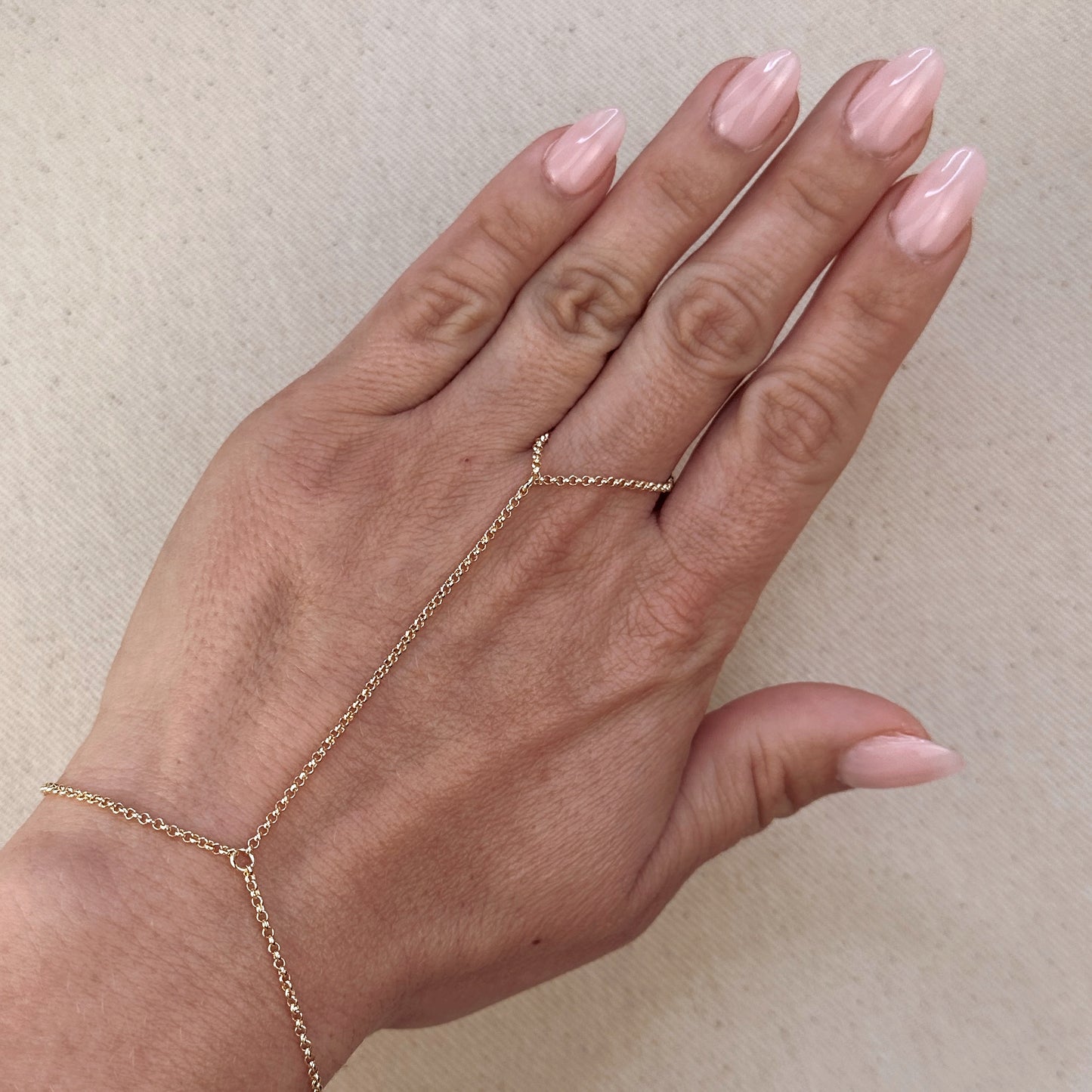 18k Gold Filled Plain Rolo Link Hand Chain