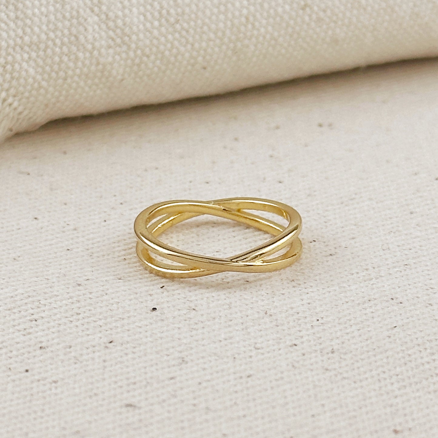 18k Gold Filled X Ring