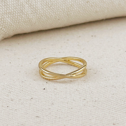 18k Gold Filled X Ring