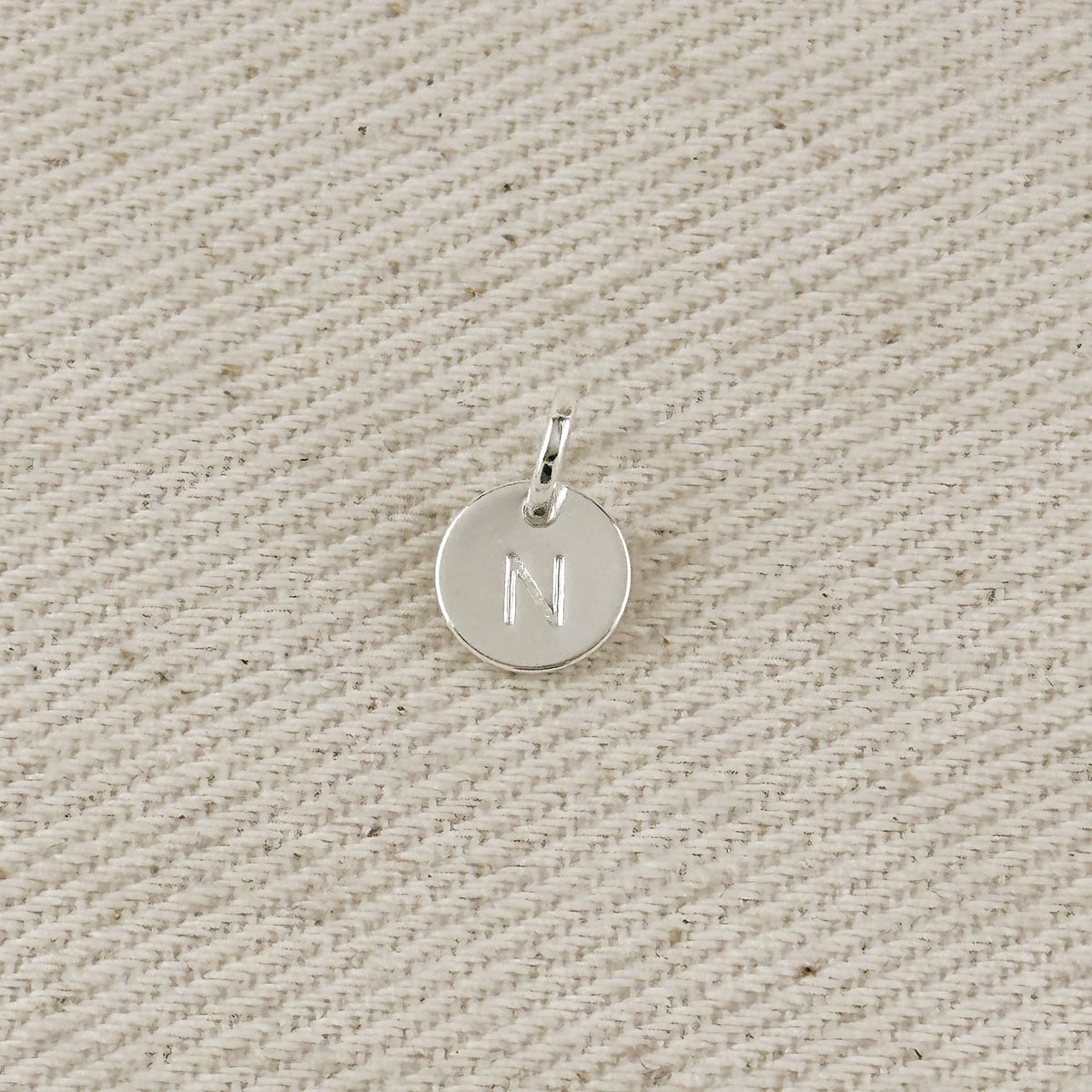 Silver Filled Stamped Tiny Initial Letter Charm