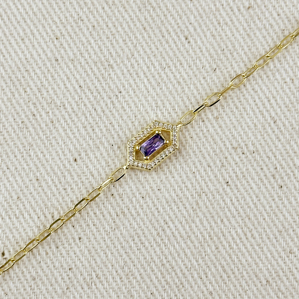 18k Gold Vermeil Fancy Birthstone Bracelet