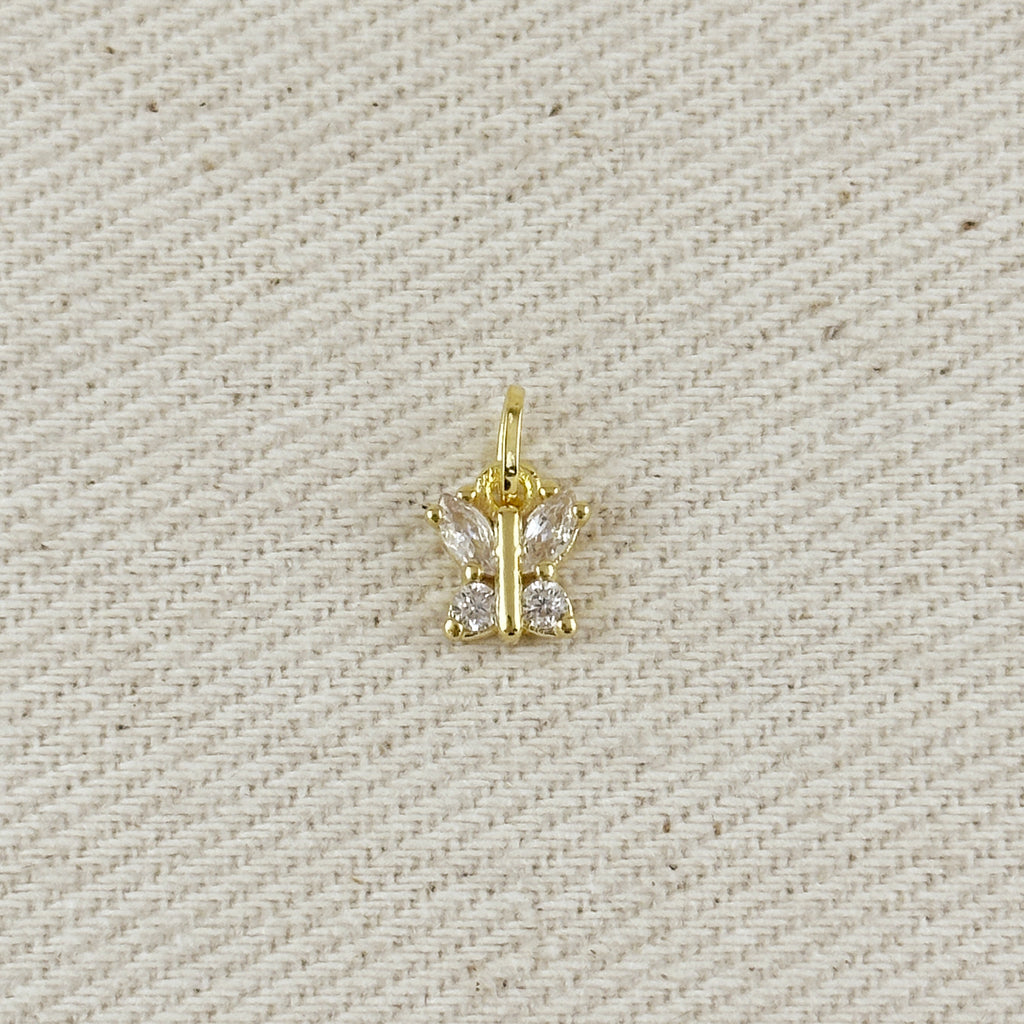 18k Gold Filled CZ Butterfly Charm